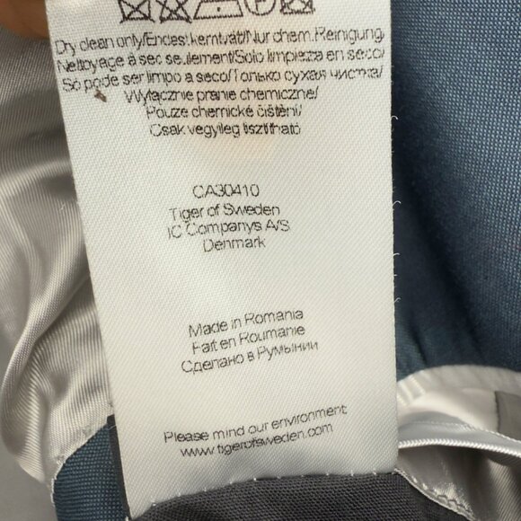 TIGER OF SWEDEN Evert 14 Wool 2B Col 33A Men's Petrol Blue Blazer sz EU 52 - Picture 8 of 10